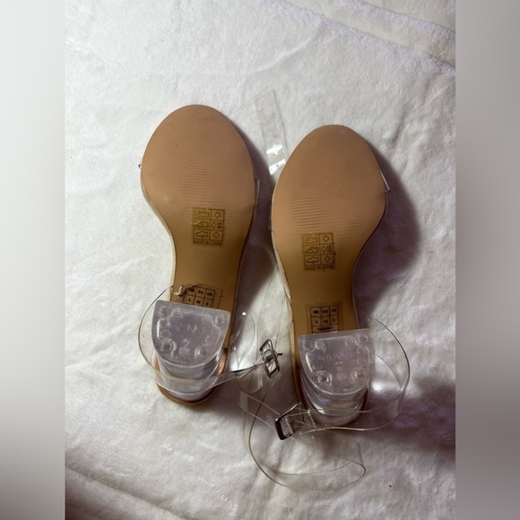 simmi London heels clear heel snake Vera! Size 5 color nude suede clear - Picture 11 of 14